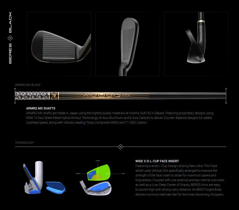 HONMA Iron Set / BERES FORGED BLACK / 7pcs / R